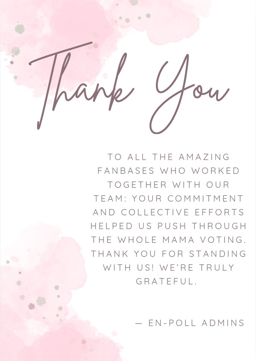 We're grateful to all fanbases who stood with us all throughout the MAMA voting. Your teamwork kept us strong!

And to <a href="/ANXINVOTINGTEAM/">ANXIN VOTING TEAM</a>, <a href="/LeoVotingTeam_/">LEO GLOBAL VOTING TEAM</a>, <a href="/VVZVotingTeam/">VIVIZ Voting Team 🦋</a>, and <a href="/_teamcapriceofc/">TEAM CAPRICE OFFICIAL</a> — we couldn’t tag y'all but we truly appreciate you. Your support never goes unnoticed 🫶
