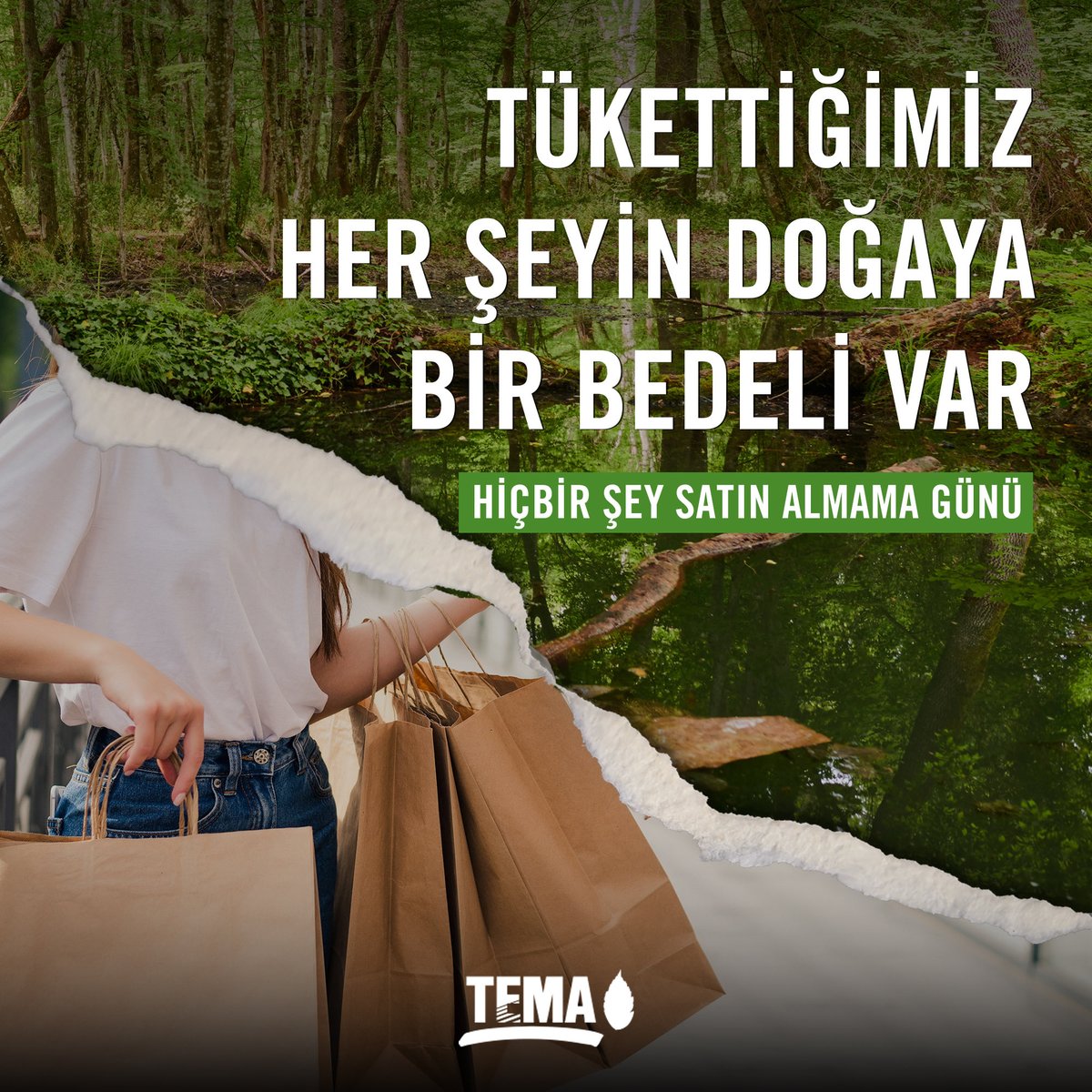 Yeni bir şey satın almadan önce durup düşünelim:

"Gerçekten buna ihtiyacım var mı❓"

Tüketimin arttığı Kasım ayının son Cuma gününde Kurucu Onursal Başkanımız Hayrettin Karaca’nın sözünü hatırlatıyoruz: "Param var ama hakkım yok."

🌏 İhtiyacımızdan fazlasını tükettiğimiz her