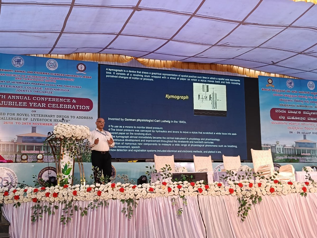 CSIRCIMAP's tweet image. Dr. Debabrata Chanda delivered Professor M. Sabir Oration Award titled &quot;Application of Isolated Tissue Bath in Drug Discovery and Development: Journey from Kymograph to Confocal Myograph&quot; at the silver jubilee conference of the Society of Veterinary Pharmacology and Toxicology in…