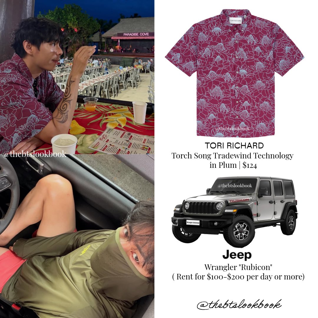 thebtslookbook's tweet image. V wearing Tori Richard “Torch Song Tradewind”, @Nike “ACG Chinati”, Atiissu “Lineaire Cap IV” and @Jeep “Rubicon” 

#V #kimtaehyung #뷔 #thvcloset #방탄소년단 #thebtslookbook #ToriRichard #Nike #Jeep #Atiissu #ootd #thv 

DO NOT REPOST/GIVE CREDITS