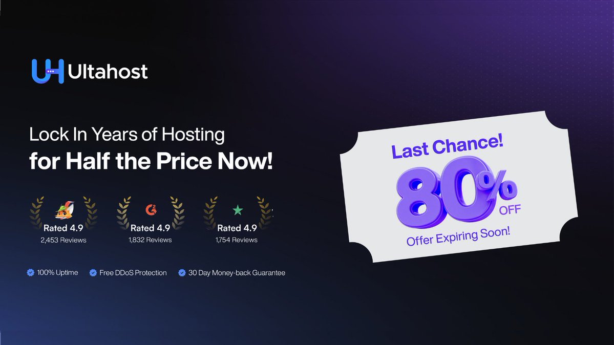 JustITHosting's tweet image. Up to 80% OFF Hosting! 🚀 Premium hosting at a fraction of the cost.
Shared, VPS &amp;amp; Dedicated plans—limited time only!
Ends soon!

👉 tinyurl.com/3ftwm4f6

#BlackFriday #WebHosting #Ultahost #MegaSale #SaveBig