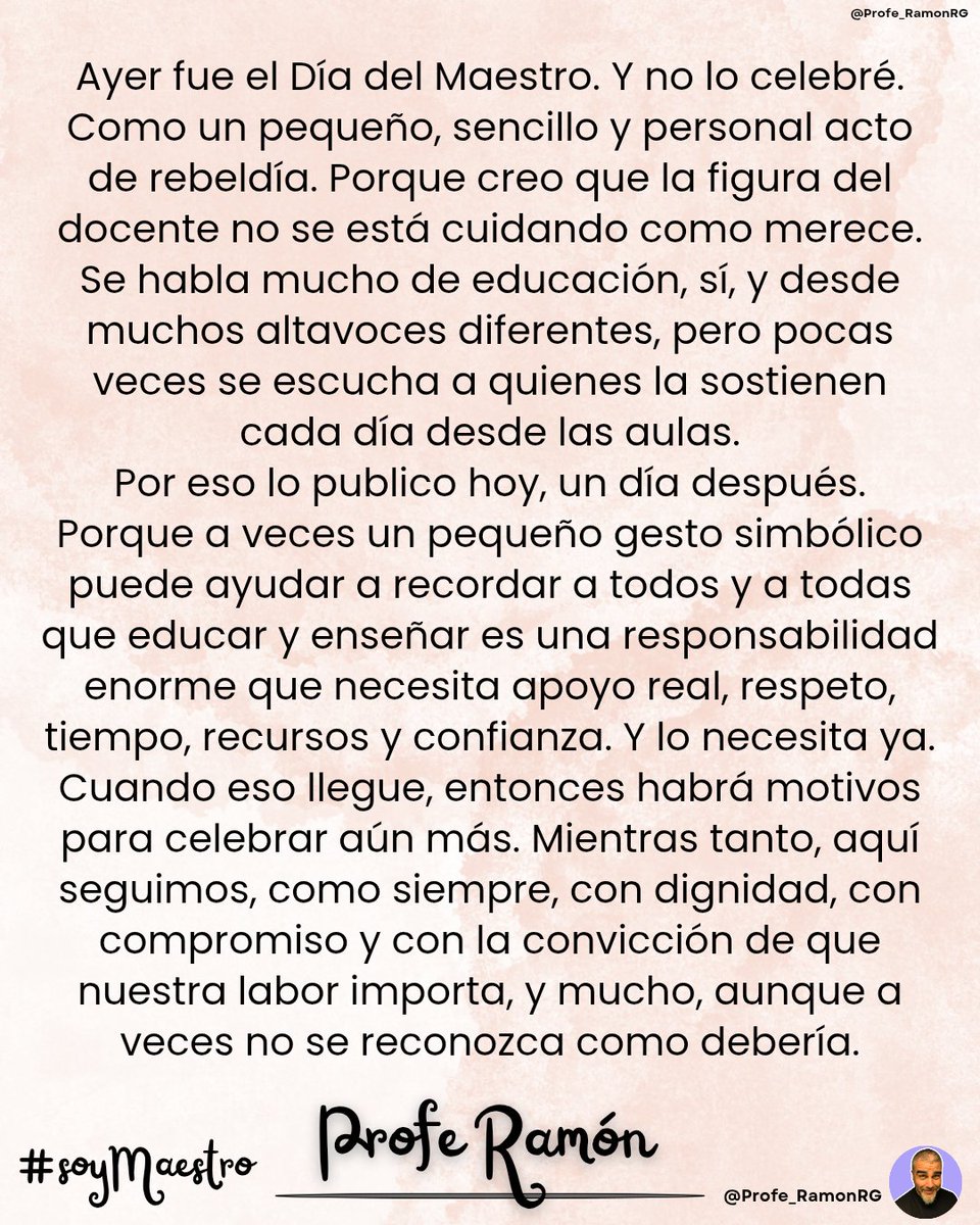 Profe_RamonRG's tweet image. Sí, ayer fue el día del maestro.
Y no, no se me pasó. 😉
#soyMaestro