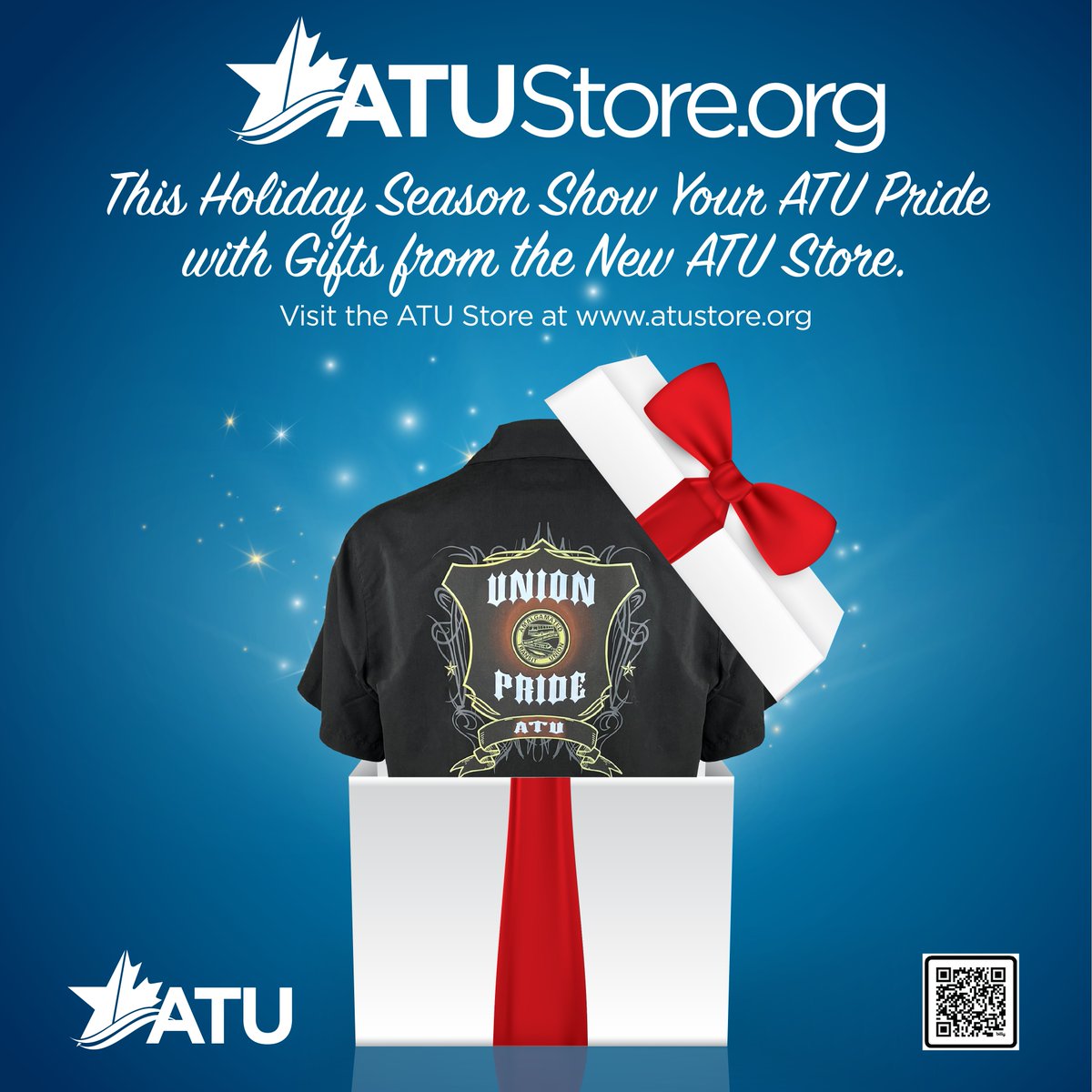 ATUComm's tweet image. It’s Black Friday, Show Your ATU Pride by Shopping at the ATU Store @ atustore.org #1u #canlab #UnionStrong