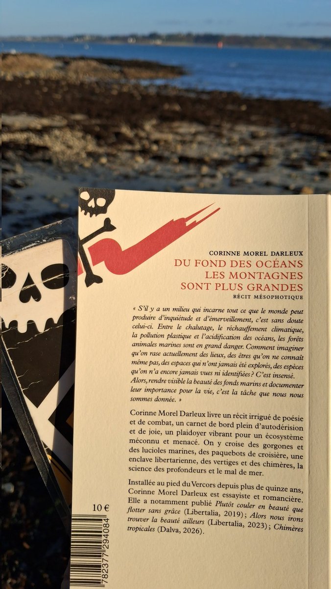 Montag33776628's tweet image. Après-m’ lecture à la crique avec le livre de Corinne Morel Darleux :
&quot; Du fond des océans les montagnes sont plus grandes &quot;.
C’est publié chez @LibertaliaLivre 
#VendrediLecture