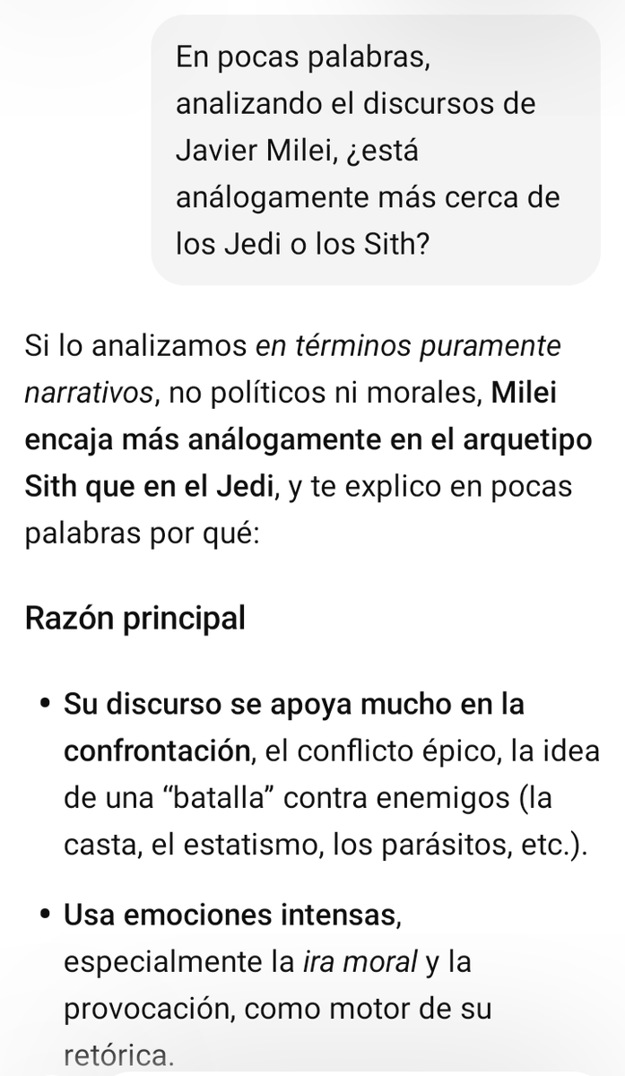 Templo_Ateneo's tweet image. Cualquiera que sea fan de Star Wars notará esto. Un individualista pasional y agresivo es un Sith de manual. Y es curioso, ya que él, que es medio friki, ha apelando a Star Wars para identificar a los &quot;zurdos&quot; con el Lado Oscuro de La Fuerza.