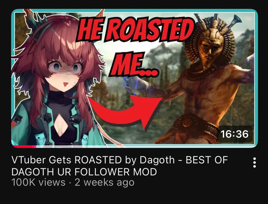 Oh wow… thank you all so much for 100k views on my Dagoth follower mod video. 🥹 I can’t even begin to express how this makes me feel.

Thank you <a href="/Der_Kernel_/">Der Kernel</a> for the custom mod and for being so unhinged and silly.
Thank you <a href="/JTR_VT/">JackTheR1PP3R 🤖🐍</a> for editing the video!