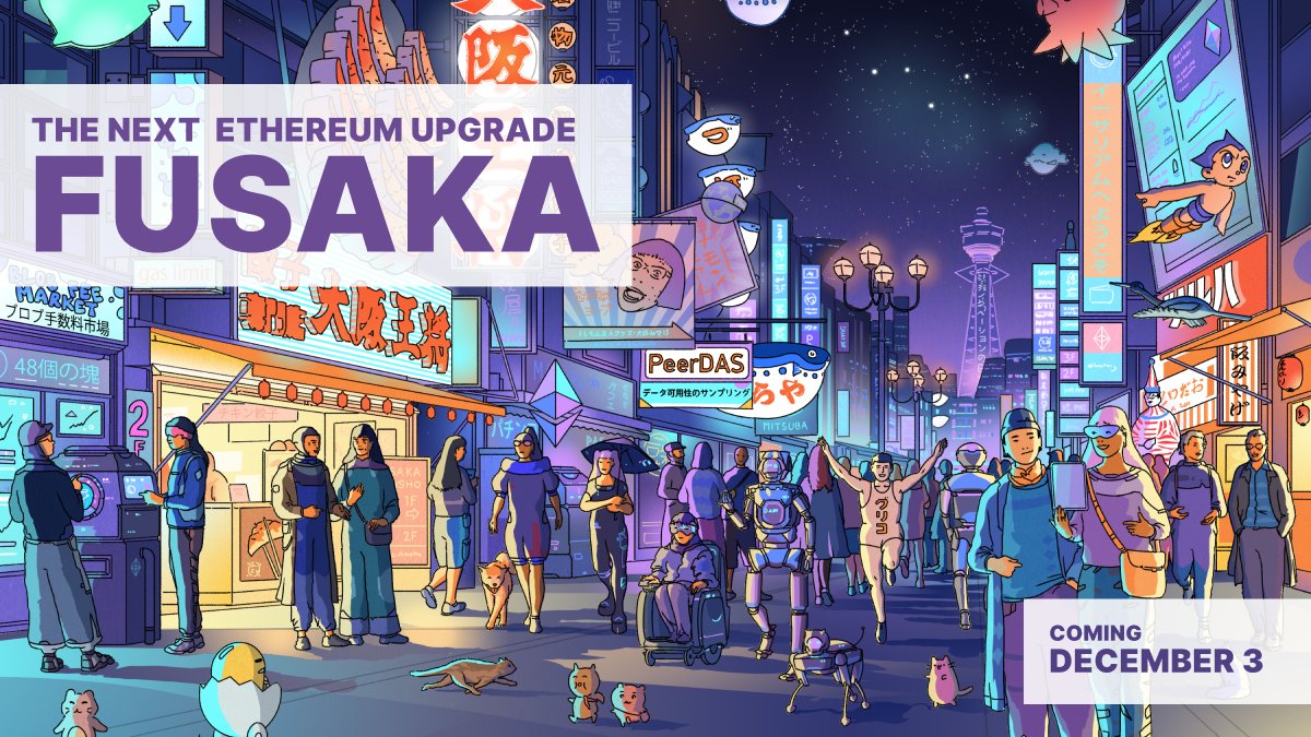 manbirmarwah's tweet image. 5 days to go for Ethereum&apos;s next major upgrade, Fusaka. Here&apos;s a crisp summary of all you can expect (sorted by magnitude of importance):

1. SCALING &amp;amp; DA (Core Focus)

🔹EIP-7594, PeerDAS: validators sample blob data via peers, cutting bandwidth and enabling higher blob capacity…