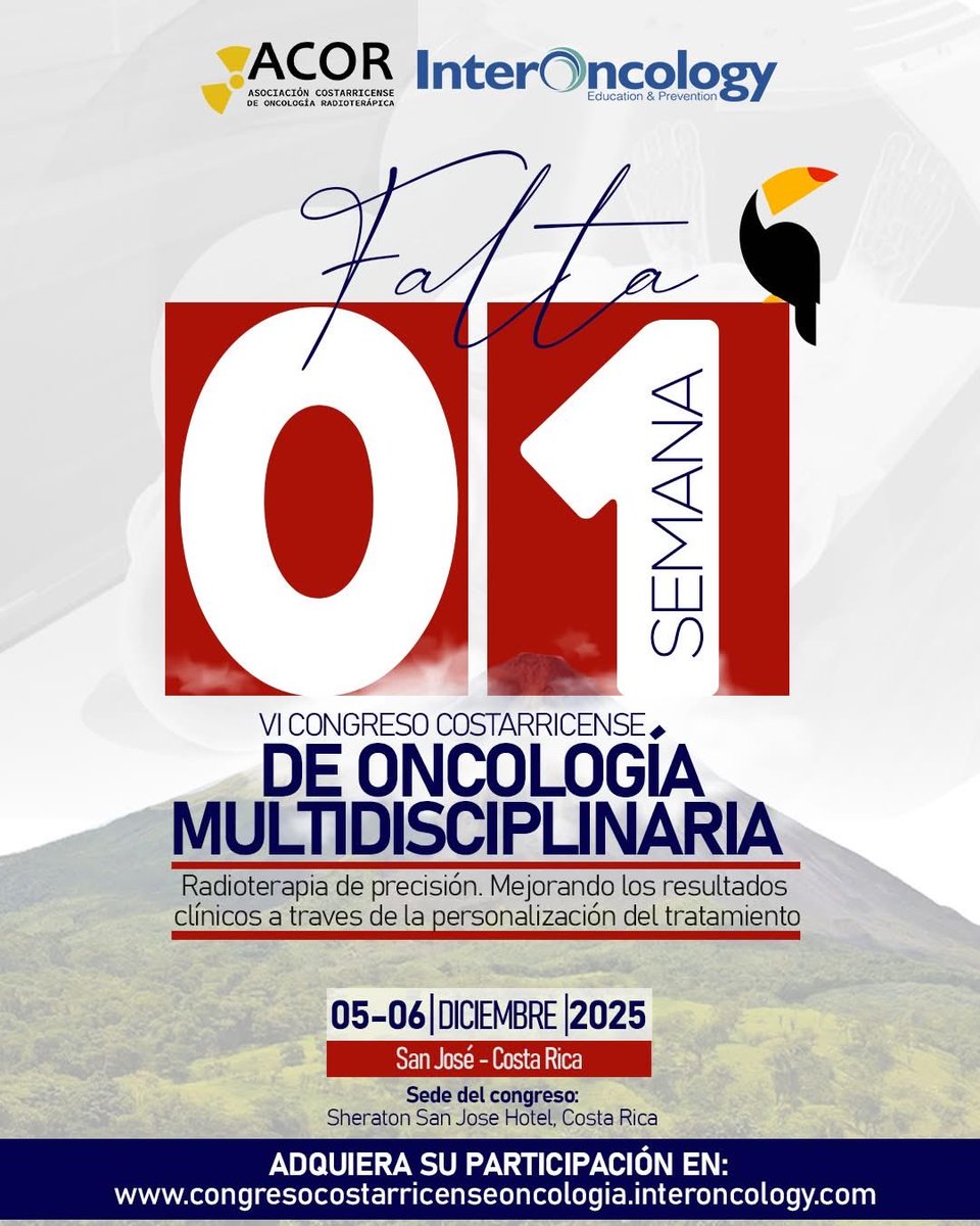 🎉 ¡𝘌𝘯𝘵𝘳𝘢𝘮𝘰𝘴 𝘦𝘯 𝘭𝘢 𝘤𝘶𝘦𝘯𝘵𝘢 𝘳𝘦𝘨𝘳𝘦𝘴𝘪𝘷𝘢! encuentro científico que reunirá a los líderes de la oncología multidisciplinaria de la región🙌🏻🌎

El 𝑽𝑰 𝑪𝒐𝒏𝒈𝒓𝒆𝒔𝒐 𝑪𝒐𝒔𝒕𝒂𝒓𝒓𝒊𝒄𝒆𝒏𝒔𝒆 𝒅𝒆 𝑶𝒏𝒄𝒐𝒍𝒐𝒈í𝒂 𝑴𝒖𝒍𝒕𝒊𝒅𝒊𝒔𝒄𝒊𝒑𝒍𝒊𝒏𝒂𝒓𝒊𝒂 🇨🇷