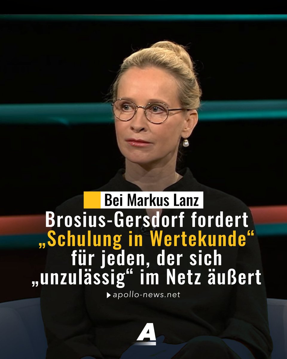 Bei Markus Lanz ging es um Meinungsfreiheit: Juraprofessorin Frauke Brosius-Gersdorf kritisierte die Zunahme von „Hass und Hetze“ im Internet und forderte eine „Schulung in Wertekunde“ für jeden, der sich „unzulässig“ im Netz äußert. apollo-news.net/brosius-gersdo…