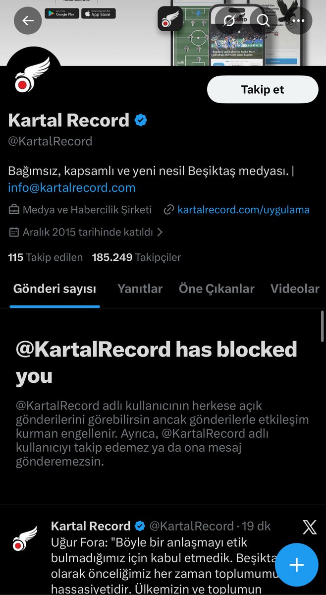 Koskoca haber sayfasına bak benim twite alınıp engel atmış ezikliğe ölürüz 

<a href="/HaberKartali/">Haber Kartalı</a> dan devam 

Operasyon çocukları musti ve ersin denilen şaklabanların hesaplarını takip etmemenizi tavsiye ediyorum bunlar Beşiktaş zarardan başka bişey vermez