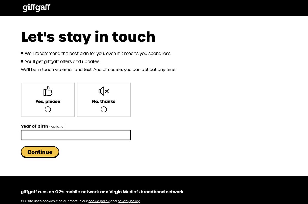 7/28 📫
接下來:
• 接收廣告郵件選擇"否"
• 出現購買套餐頁面,滑到最底部• 選擇"Pay as you go"(按需付費)
• 不要選Goodybag月套餐