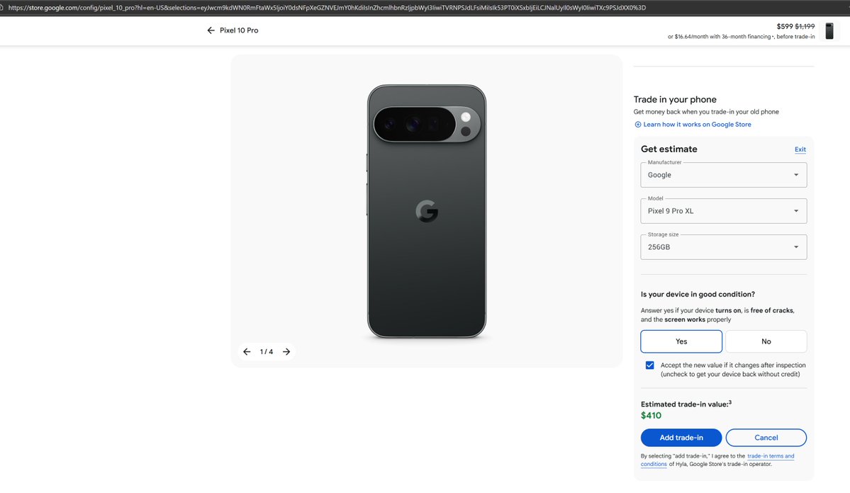 antmichaelx's tweet image. Hey @googlefi @madebygoogle is there any good reason why when shopping on the Google Store, I can get $410 for my trade-in, but the same trade-in is only worth $310 when shopping on the Google Fi site? Seems a little shady. #blackfriday #GooglePixel #googlefi