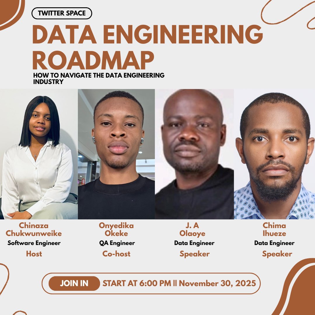 JA_Olaoye's tweet image. How do I get into the Data Engineering space. 

Join us here. Let’s discuss.