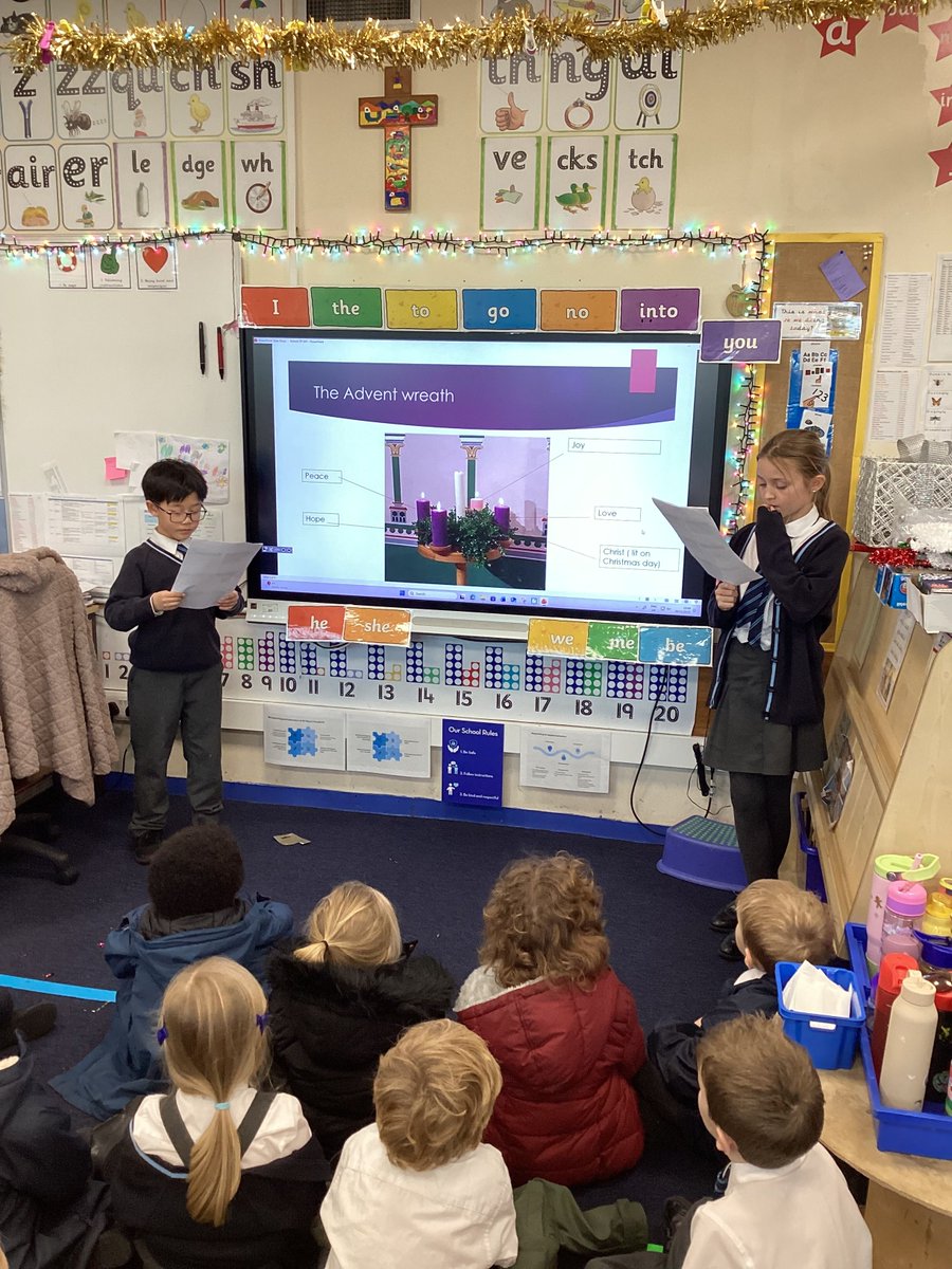The Mini Vinnies came to Reception to talk about Advent.