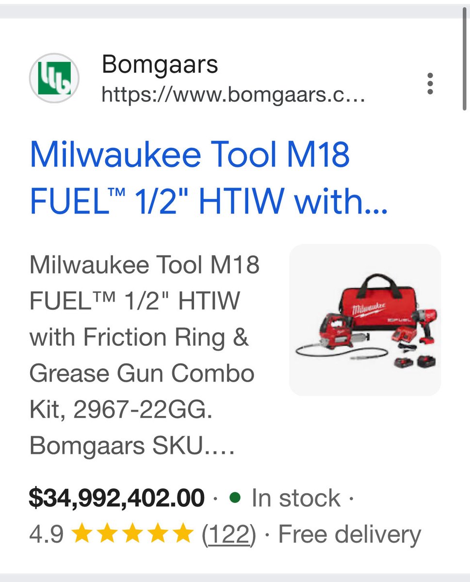 Milwaukee grease guns are nice but not 34 mil nice.