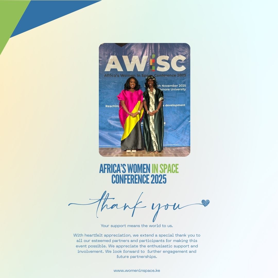 womeninspaceke's tweet photo. From our Founder @Jcharlynne & Co-Founder @stellachelanga8 :
THANK YOU to our partners and every single participant! The success of AWiSC 2025 belongs to all of you. The work continues! π
#AWiSC2025 #Founders #ThankYou https://t.co/Nj4rbftKdb