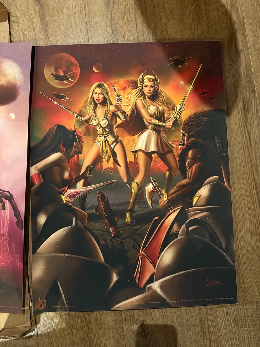 Eamon_'s tweet photo. How about an EamonArt Black Friday sale? these licensed Masters of the Universe 18x24 (45cm x 60cm) high quality Fine Art Giclée are now £39 or $50 shipped anywhere and can be signed and personalised by yours truly. #fineartprint #giclee #mastersoftheuniverse #shera #artist #80s https://t.co/1Rr6vF2kfz