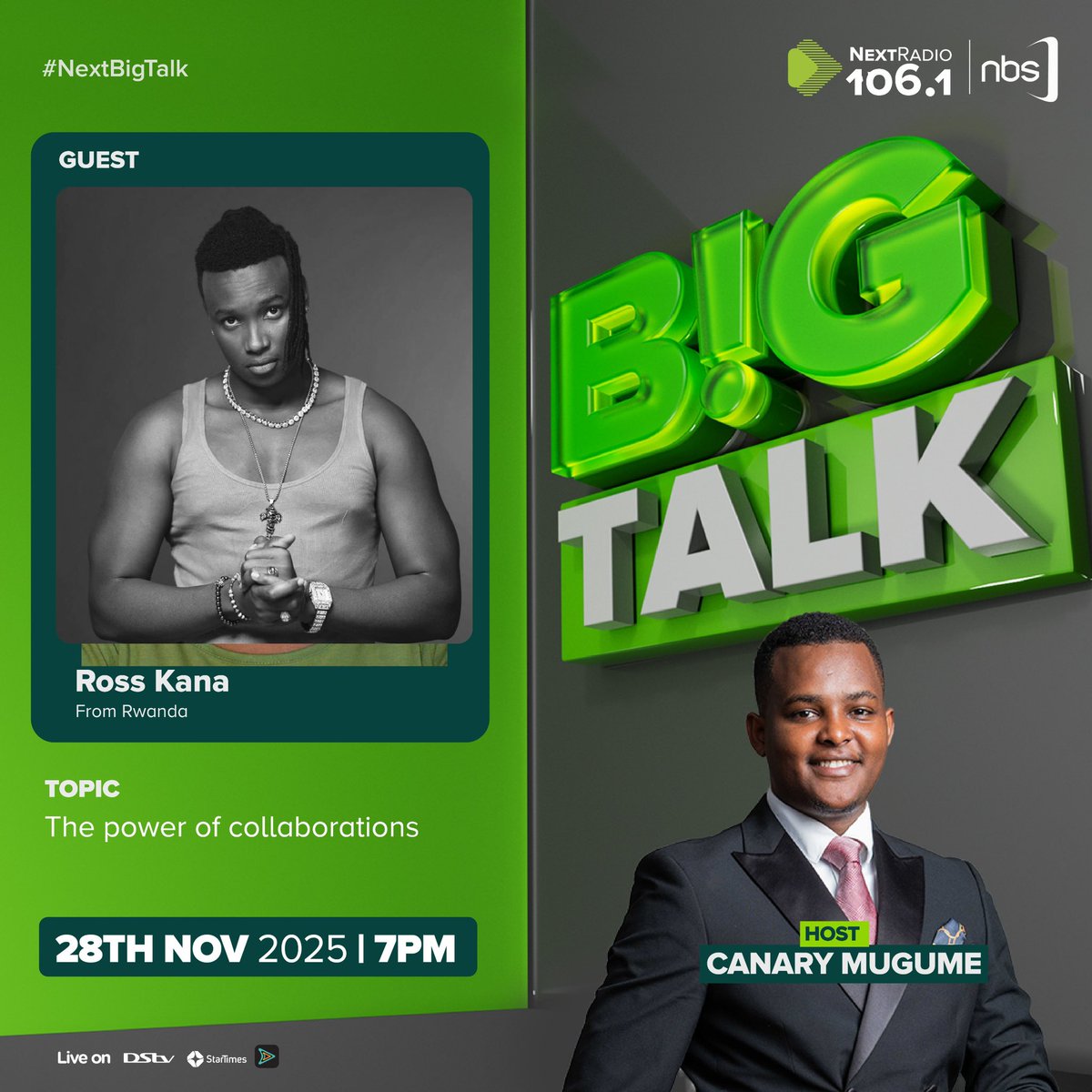 CanaryMugume's tweet photo. Coming up on #NextBigTalk at 7pm. I speak to Rwanda’s Ross Kana on the power of collaborations. @nextradio_ug https://t.co/oPmtiOMFCm