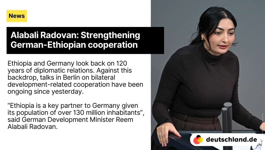 en_germany's tweet photo. +++ Alabali #Radovan: Strengthening German-Ethiopian cooperation
🇩🇪 Here you will find the most important information on Germany's foreign policy and international relations.
👉 https://t.co/5bpgdOByRD
#NewsDE @BMZ_Bund https://t.co/SNAD72imYe