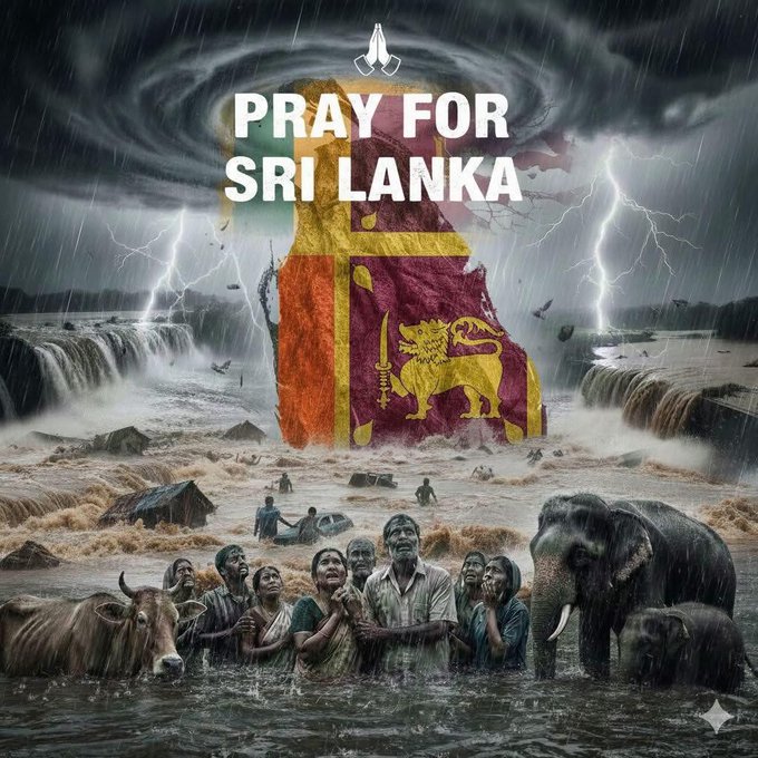 DineshkumarDKN's tweet image. Pray for Sri Lanka! My motherland is facing a very severe natural disaster due to extreme flooding and landslides. Thinking of everyone in the country. Stay safe, everyone. Let&apos;s hope Cyclone Ditwah will pass by the island by Saturday morning  #PrayForSriLanka #CycloneDitwah