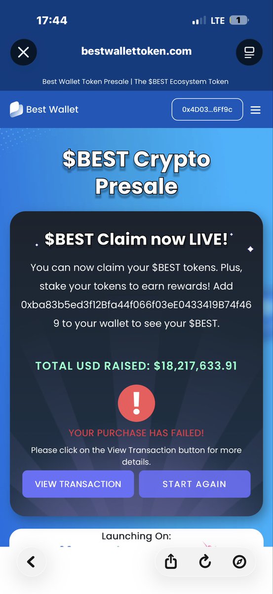 hasanbalaman's tweet photo. @BestWalletHQ @BestWalletHQ  , I cannot claim my tokens . Please help me https://t.co/F8mEVJ5ImO