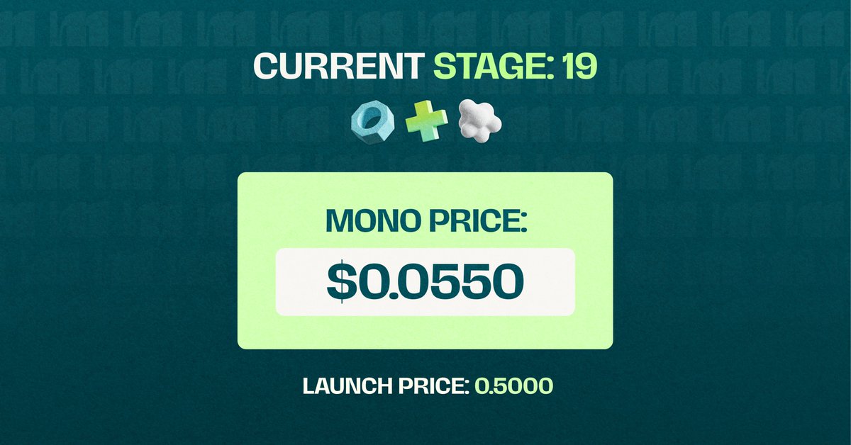 mono_protocol's tweet image. Stage 19 is live! ⚡️

👉 Join now: monoprotocol.com