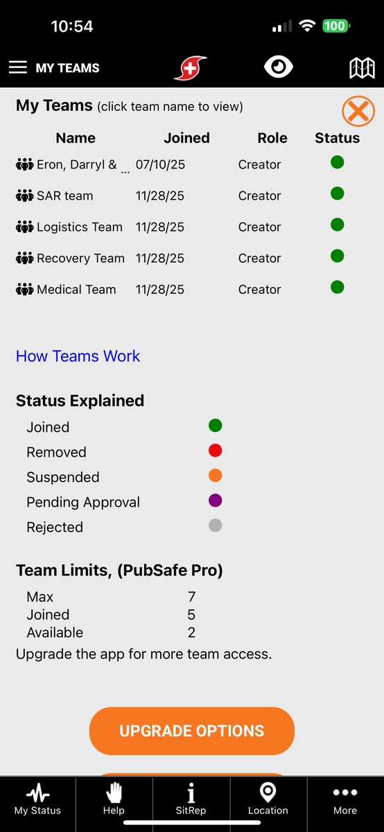 PubSafeSOS's tweet image. Create teams using PubSafe to track members in the app and web portal during field operations. Share and communicate efficiently. 

Choose to be visible to the team only or the PubSafe community. Get your free portal account for your #CERT or #NGO today for people and animals.…