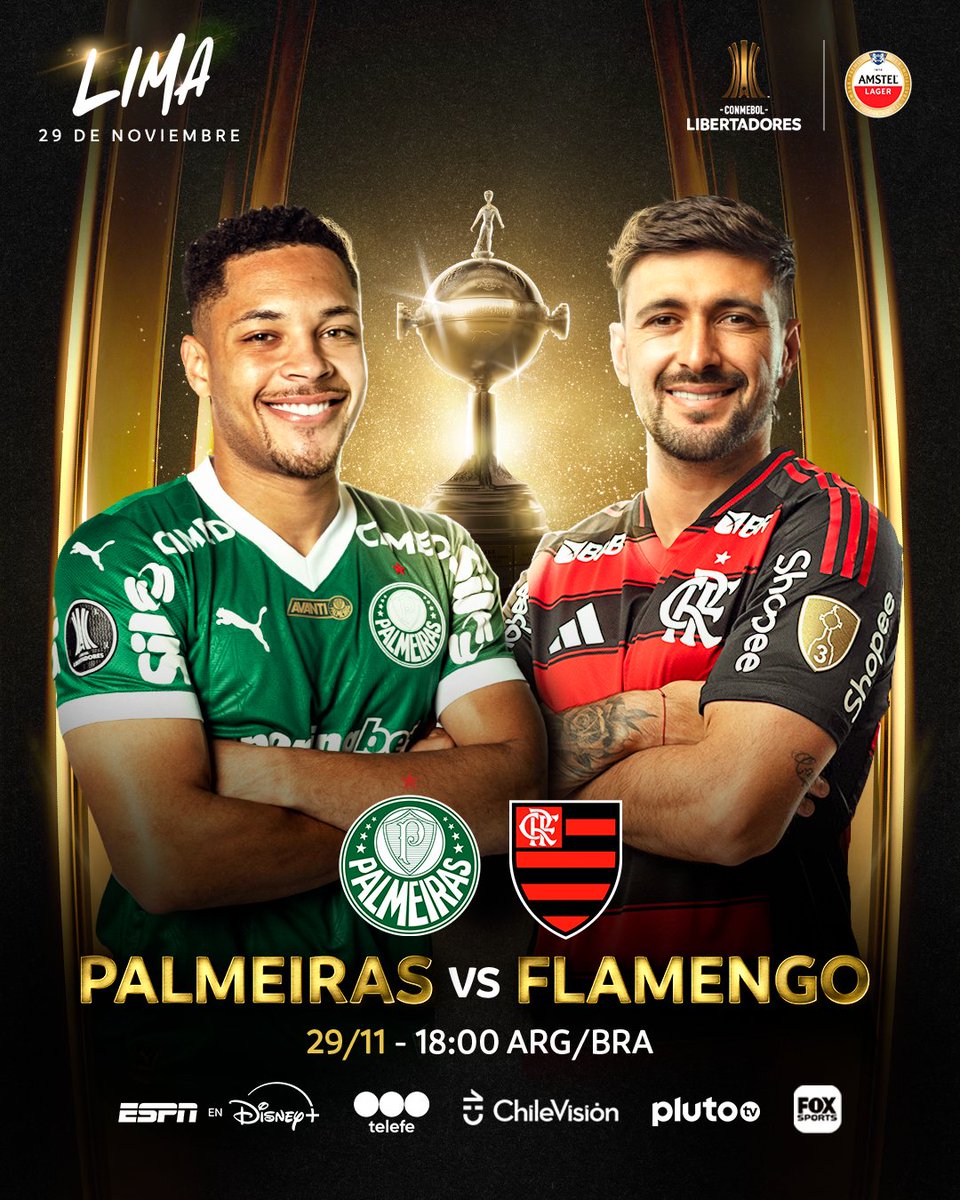 😍🏆🇧🇷 Llegó el día más esperado: la Final de la CONMEBOL #Libertadores. 

⭐ Sólo uno de los dos conesguirá su cuarta estrella: ¿@palmeiras o @flamengo?

#GloriaEterna
