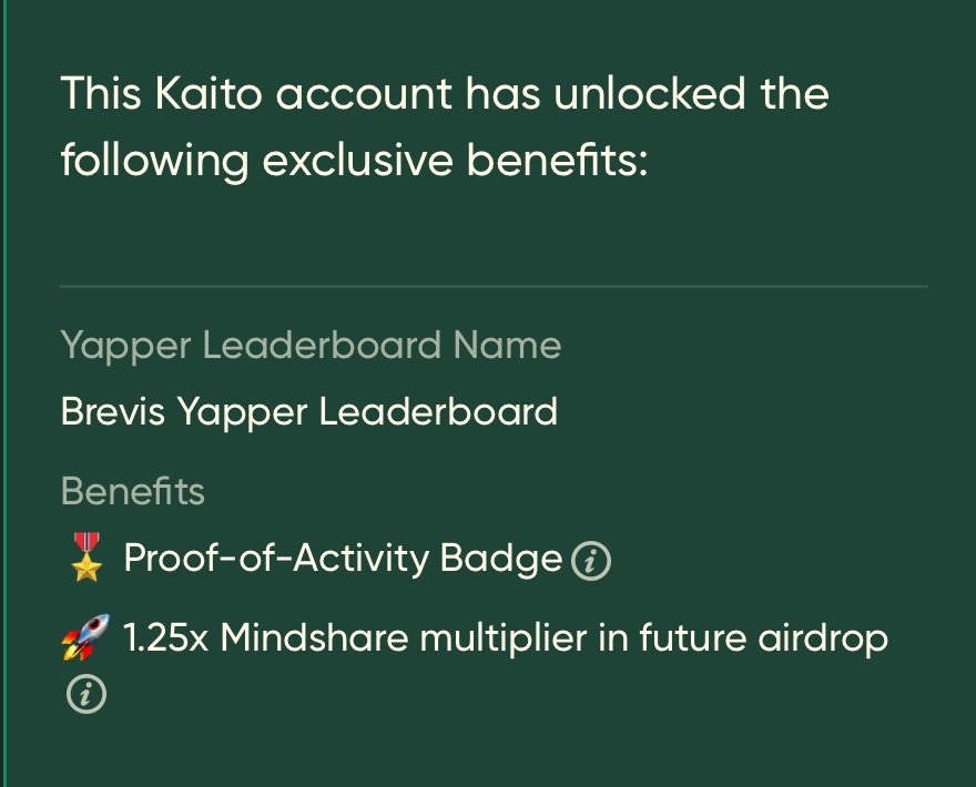 _Kriptopia's tweet image. I received a @brevis_zk multiplier.
By staking 70,000+ Linea, I obtained a 1.25x multiplier.

Brevis Elevates User Privacy with a Secure Data Privacy Layer
Brevis protects sensitive activity through its advanced Data Privacy Layer, keeping all inputs fully encrypted end-to-end.…