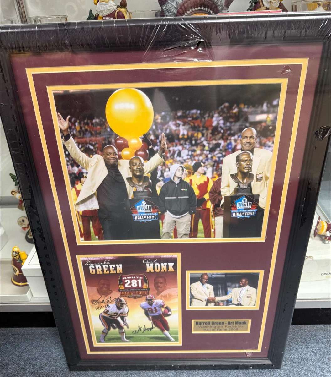 markselectronic's tweet image. One of a kind Hall of Fame autographed framed piece by Art Monk and Darrell Green! $1200 takes it home! still in the plastic!!!!
