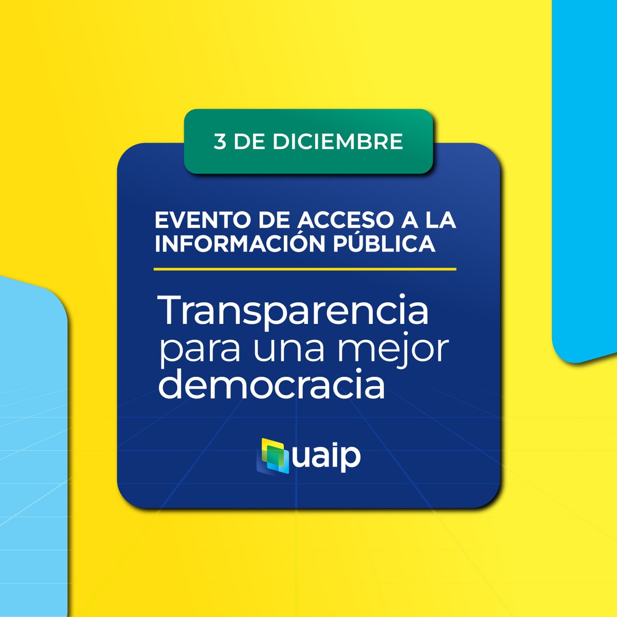 #ReserváAgenda 🗓️ El 3 de diciembre la UAIP organiza el evento anual sobre acceso a la #InformaciónPública, con foco en transparencia y gestión documental. 

🕘 9:00 a 12:30 h.
📍 Salón de Actos de Torre Ejecutiva
🔎 Conocé más sobre el #EventoUAIP: gub.uy/unidad-acceso-…