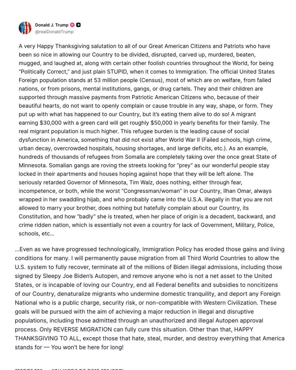 landonmblake's tweet image. The time for an immigration moratorium was 10 months ago

Trump isn&apos;t exactly known for following through with his Truth Social posts, so I&apos;ll believe it when I see it