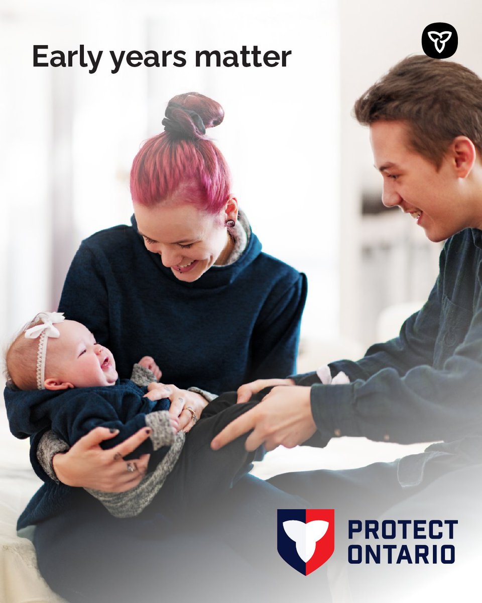 ChildrenON's tweet image. You can give your child a strong start by providing:

🥗 Nutritious meals
🏡 A safe, loving environment
🤗 Nurturing relationships

Healthy babies and toddlers grow into healthier kids, teens, and adults.

ontario.ca/page/early-chi…

#EarlyYears #ChildDevelopment #OntarioFamilies