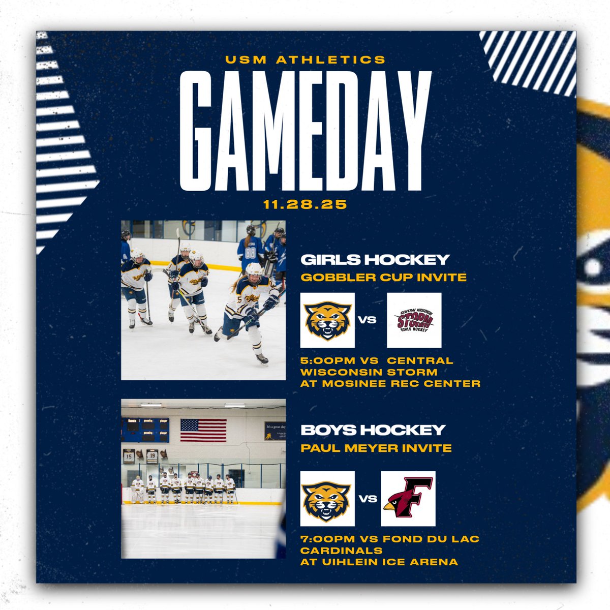 Good luck to our hockey teams competing today!
<a href="/usmsocial/">University School of Milwaukee</a> <a href="/USMAthleticsAD/">Tim Williams</a> #BetterEveryday