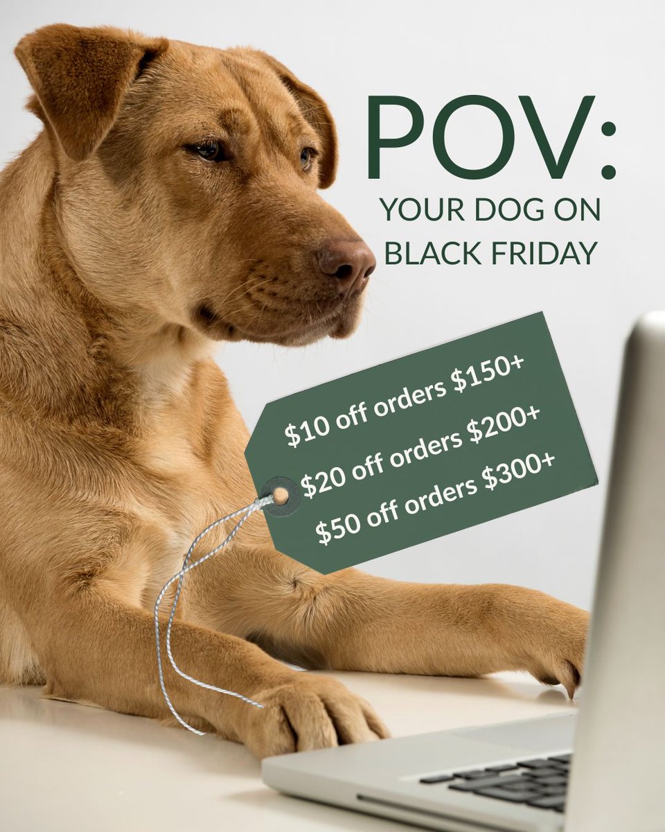 This tech-savvy pup heard the Black Friday deals are LIVE 😎💻
Give your pet the Ultimate Nutrition they deserve:

🧡 $10 off $150
💛 $20 off $200
💚 $50 off $300

Click the link in bio to fetch the savings now! 🐾