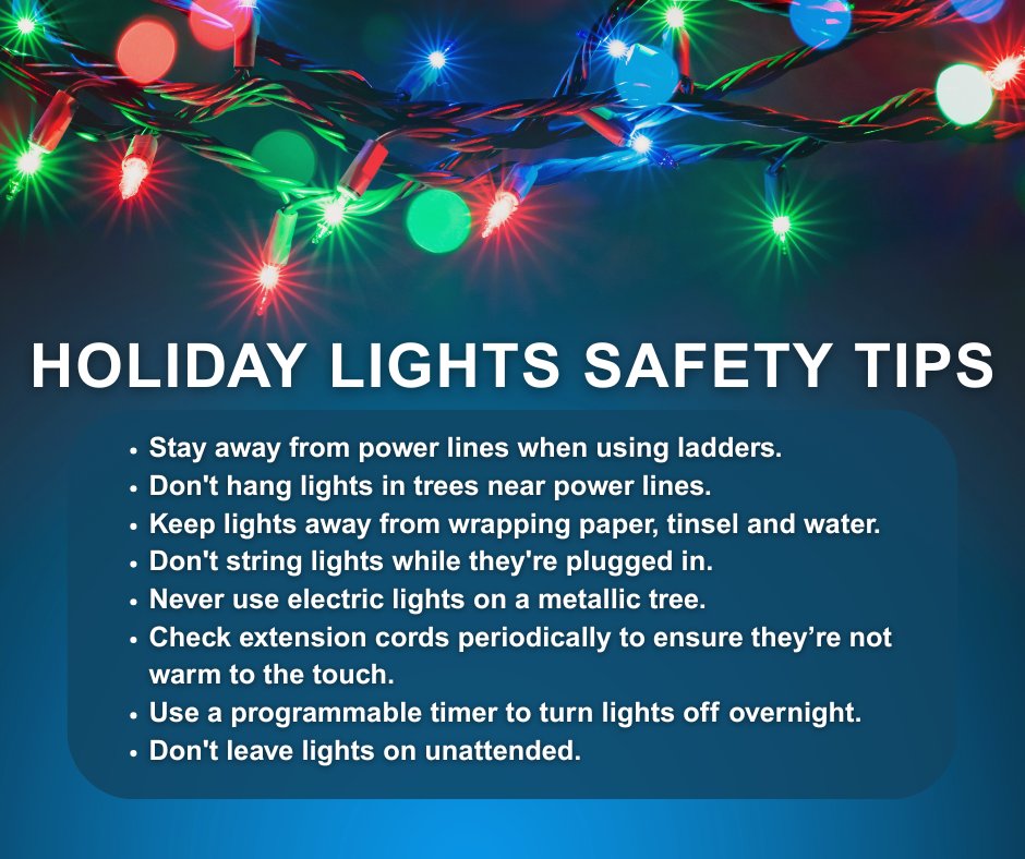 CSUtilities's tweet image. Before you start putting up holiday lights, here are some tips to help you stay safe while making your home merry and bright.