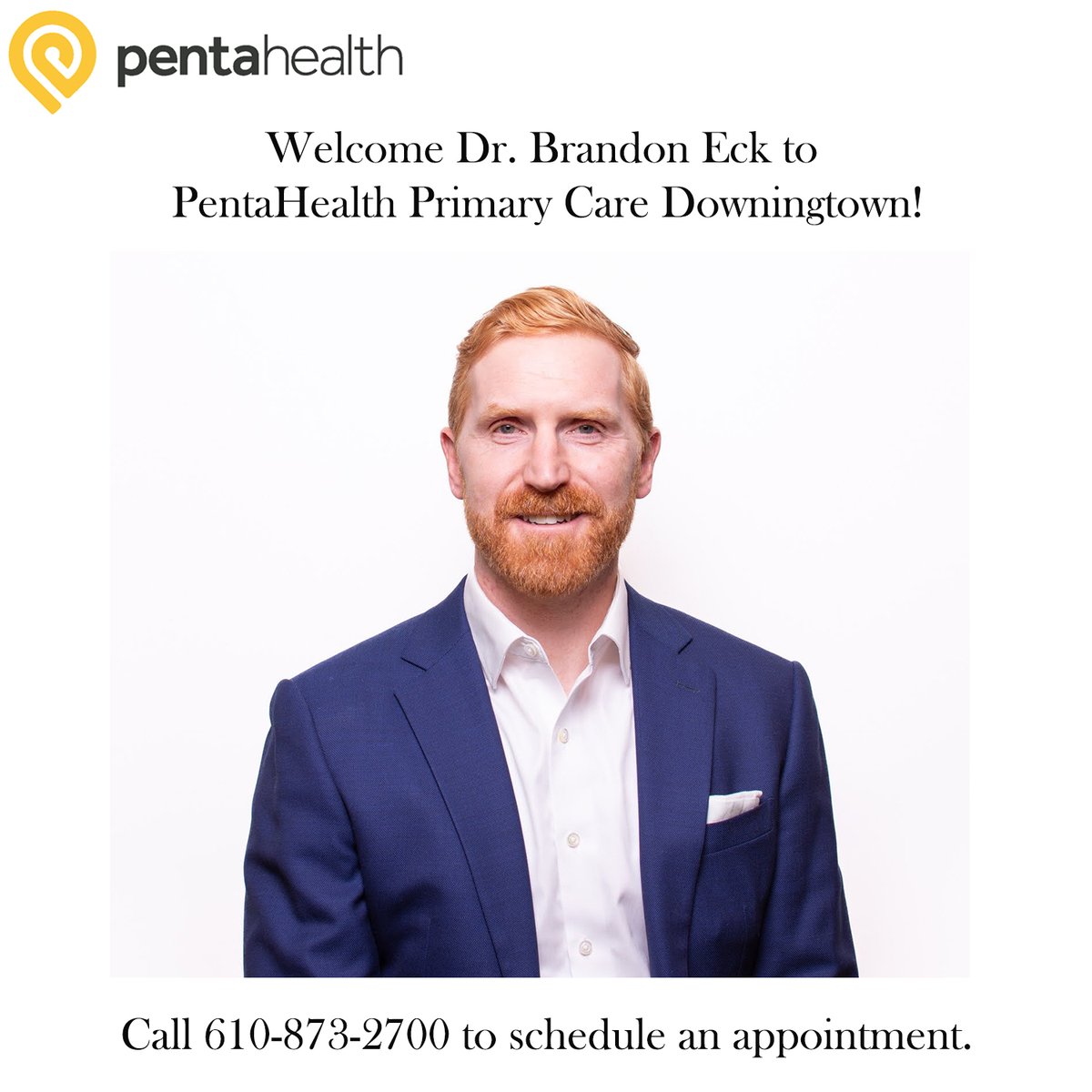 phdocs's tweet image. Happy to announce Dr. Brandon Eck is joining PentaHealth Primary Care Downingtown on December 2nd, 2025! He is accepting new patients. Call 610-873-2700 for an appointment.

Click here to learn more about him: pentahealth.com/welcome-dr-bra…

#pentahealth #newphysician