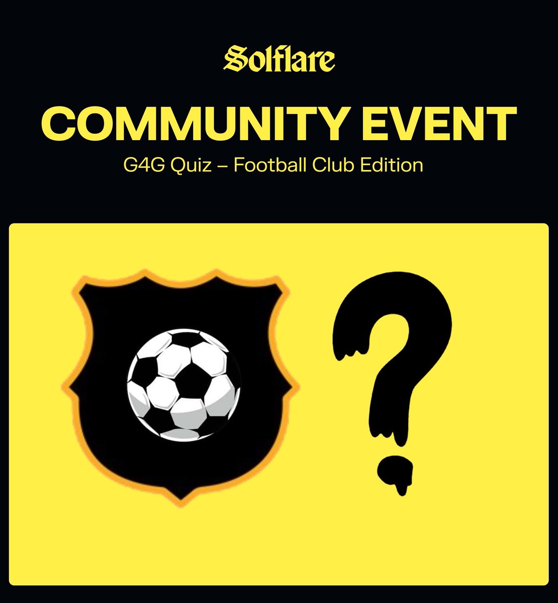SolflareEmpire's tweet photo. G4G Quiz - Football Club Edition

Another great event with the Guardians - engaging discussions, brainroot answers &amp; plenty of great football knowledge generated!

This time, we dived into everything about football club logos, legends, stadiums &amp; history.

ℹ️👇 https://t.co/h3IzN7OPiJ