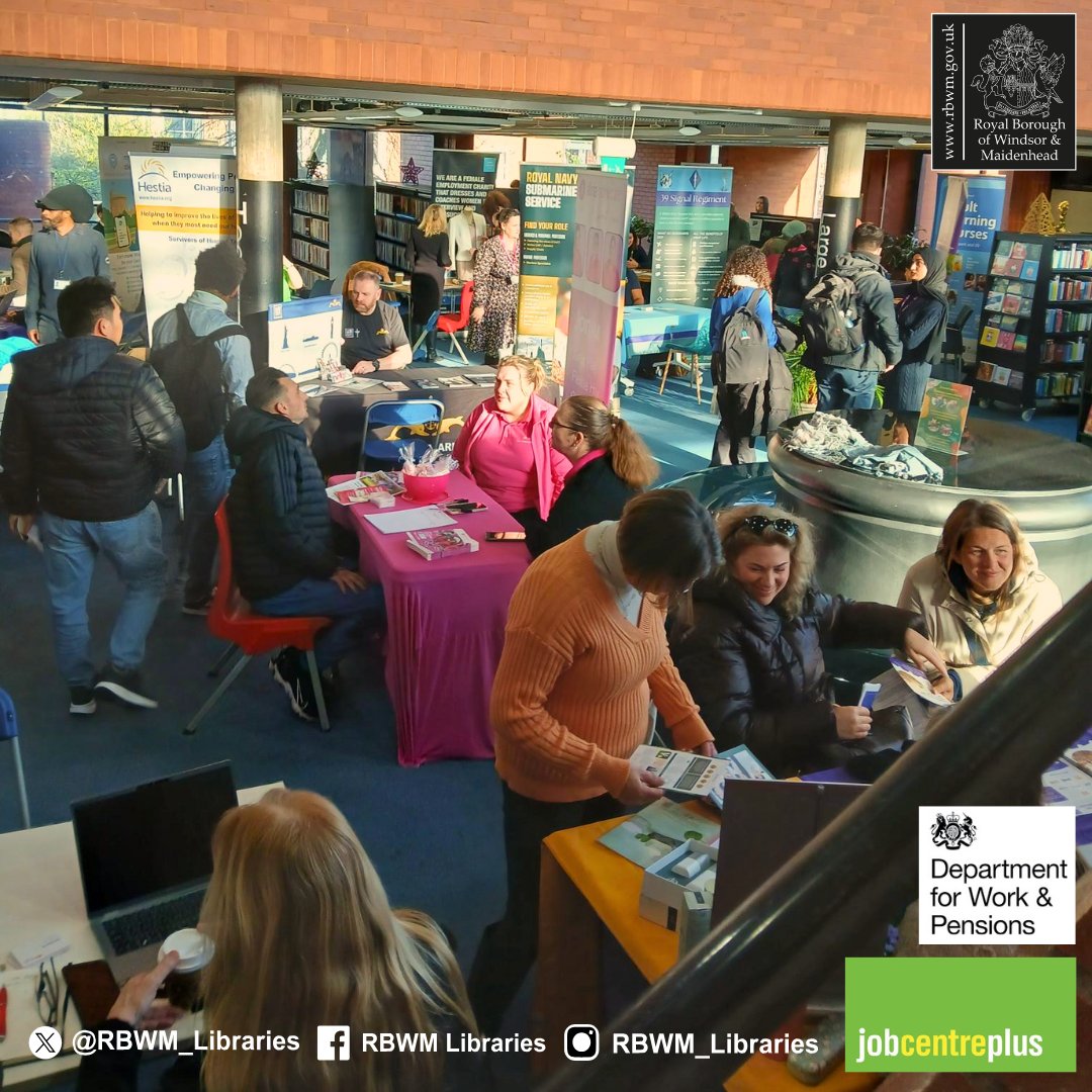 A wonderfully busy morning at the Maidenhead Library Job Fair 🤝 

Thanks to all the employers who attended to connect local people to their next opportunity.

#MaidenheadLibrary #Maidenhead #RBWMLibraries