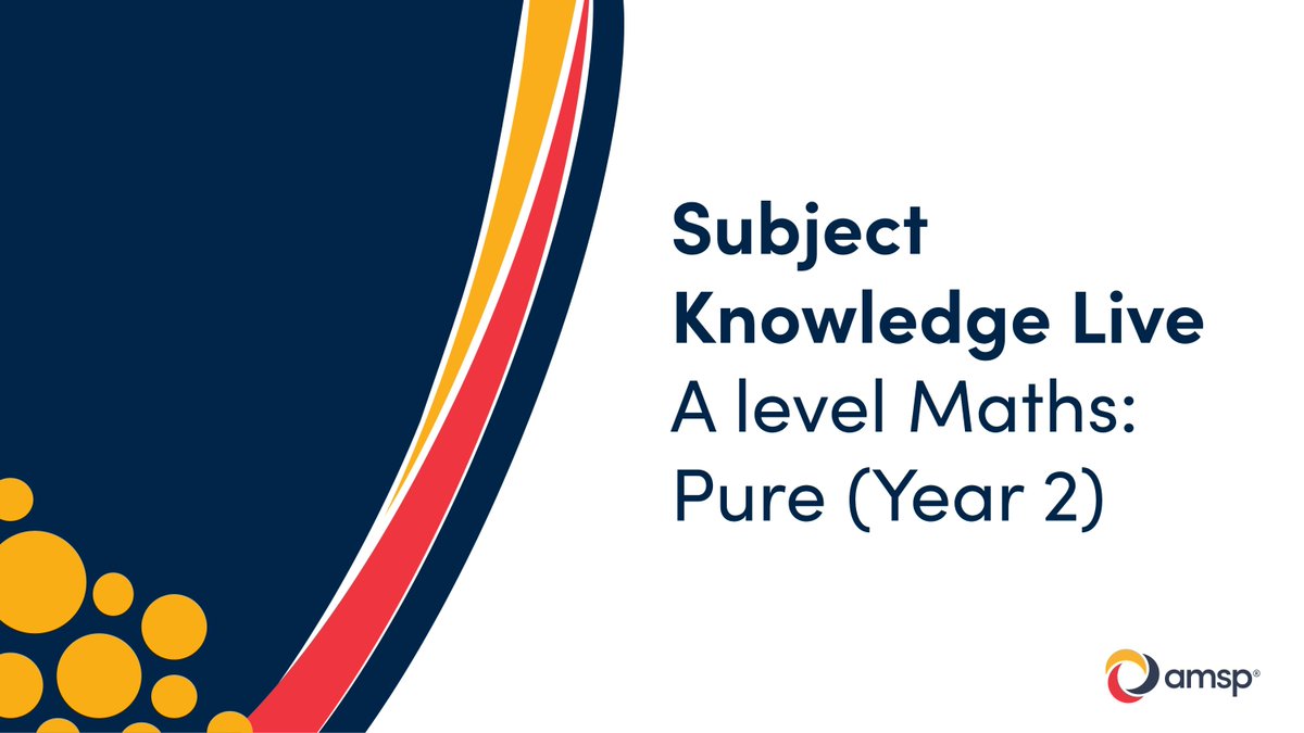 Advanced_Maths's tweet image. Ready to tackle A level Pure Maths Year 2? Join SKL for expert guidance, practical strategies &amp;amp; peer discussion. Flexible. Online.  

Wed 7 Jan: buff.ly/fiW8fGb 
Sat 10 Jan: buff.ly/ToayxSx 

 #ALevelMaths #MathsCPD