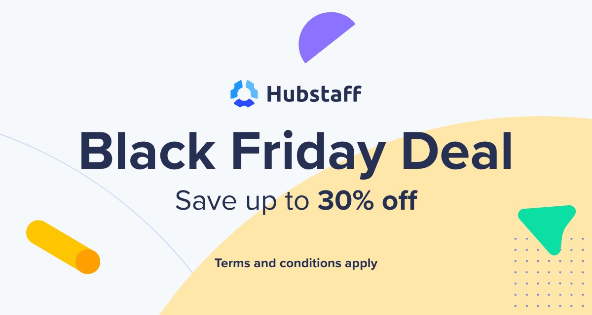 Our biggest deal of the year is live! Save up to 30% on Hubstaff- the all-in-one platform for time tracking, productivity, and team management. 🚀 (*Terms and conditions apply)
Claim your offer: hubs.li/Q03W7kD70

#blackfriday #timetracking #productivitytools #saas
