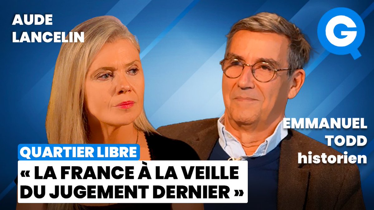 🔴 EXCLUSIF: « La France à la veille du jugement dernier »

Emmanuel Todd sera l'invité exceptionnel de <a href="/alancelin/">Aude Lancelin</a> pour un grand entretien en direct ce mardi 2 décembre à 20h30 sur QG 

À ne pas manquer ! 🔥 

👉 qg.media/live/