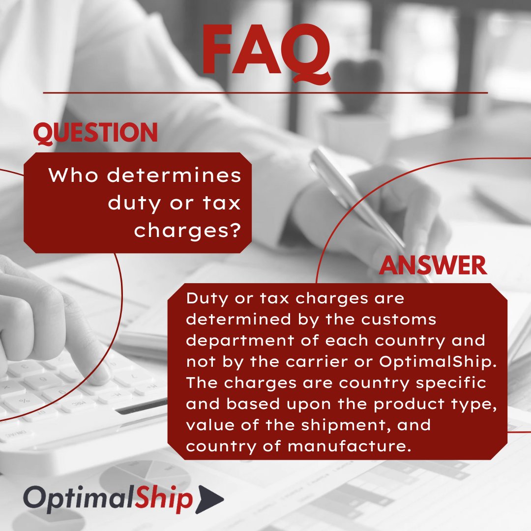 OptimalShip's tweet image. Here&apos;s how duties and taxes are determined for your international shipments #optimalship #faqfriday #dhl