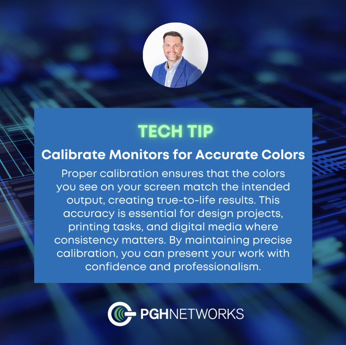 PGHNetworks's tweet image. Tech Tip - Calibrate monitors for accurate colors:

Proper calibration ensures true-to-life colors, making your work more reliable for design, printing, and professional presentations.

#PGHNetworks #TechTip #CalibrateMonitors