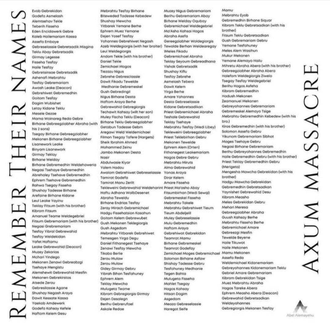 5th Anniversary of the #AxumMassacre 💔🖤

Remember their names🕯️