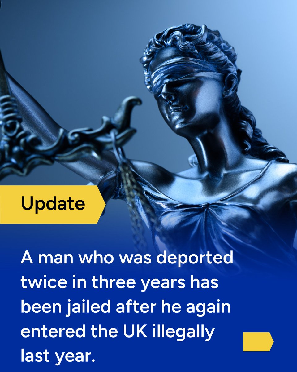 CPSUK's tweet image. ⚖️ Emirjon Gjuta, 34, who was deported from the UK twice before, has been jailed today for breaking immigration rules by returning illegally again last year. Read more here orlo.uk/t3r3u
