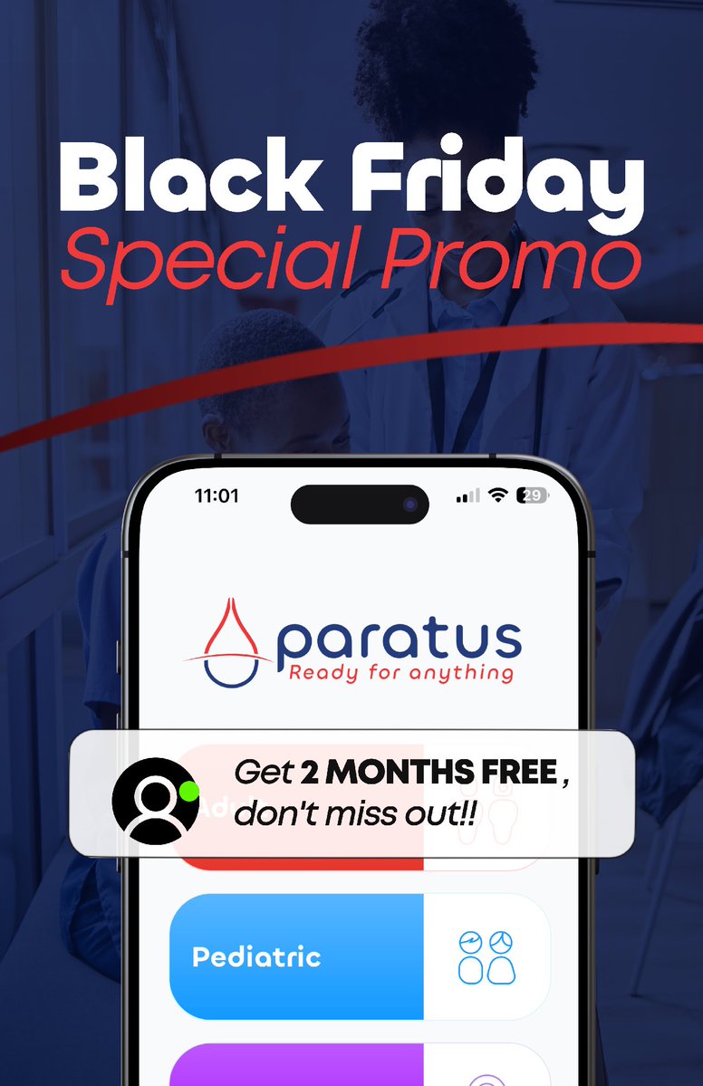 paratus_medical's tweet image. 🚀 Save lives. Be ready.
2 MONTHS FREE — code 2monthtrial
⏰ Ends tonight!
📲 Download: paratusmedical.com/solutions-resu…

#Paratusmedical #emergencyassistant #readyforanything
#BlackFriday #2monthfree