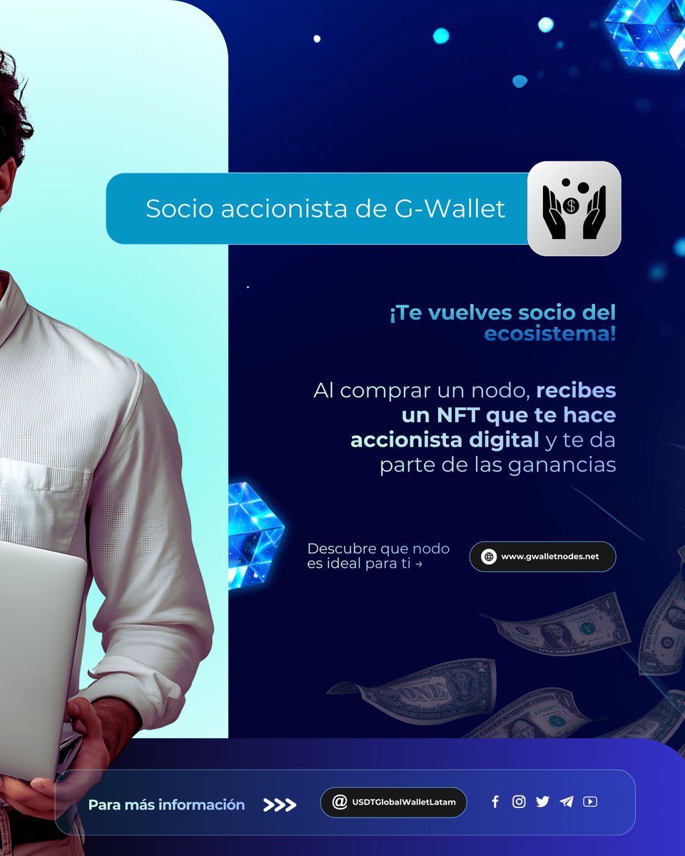 usdtglobal's tweet image. ¿Sabías que al comprar un nodo en G-Wallet te vuelves socio del ecosistema? ⚡

Los 5 nodos dan participación y generan ingresos pasivos diarios.

Miles ya forman parte. ¿Te sumas?

🔗 gwalletnodes.net
📱 linktr.ee/Gwallet

#GWallet #NodosGWallet #IngresosPasivos