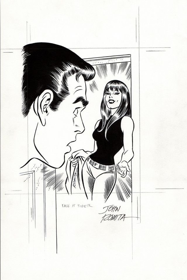 The first actual appearance of Mary Jane Watson in Amazing Spiderman #42, art by John Romita Sr. #Spiderman #AmazingSpiderman #Romita #comics #sketch