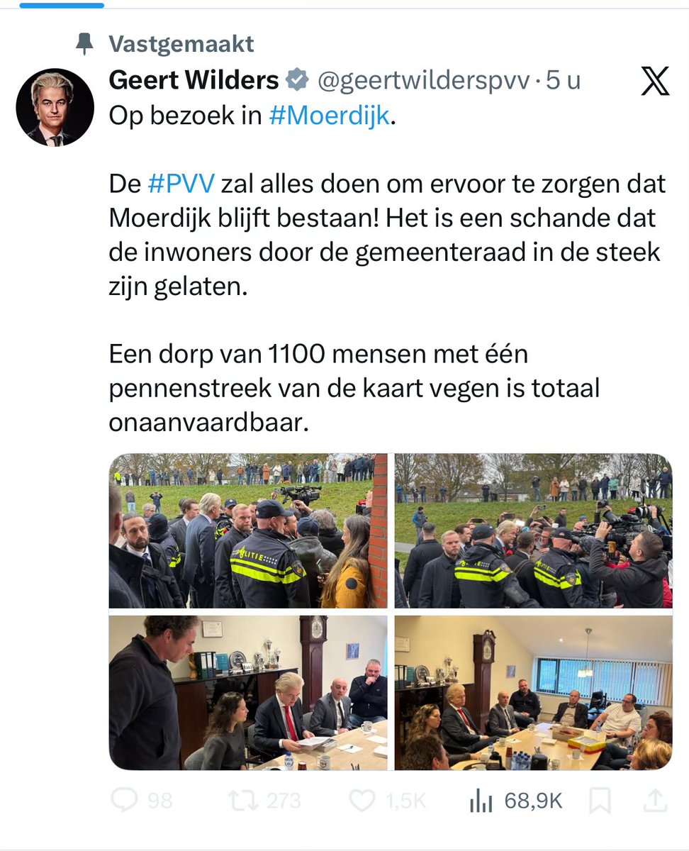 Waar kan ik nu weer eens stennis schoppen en de domrechtse onderbuiken voeden? Juist, Moerdijk! Dit is Geert en dit is zijn ispolitiek en wezen: alleen maar zeiken en haat zaaien. Drijvend op onvrede en hier een slaatje uit slaan. Met de populist bereik je niks.